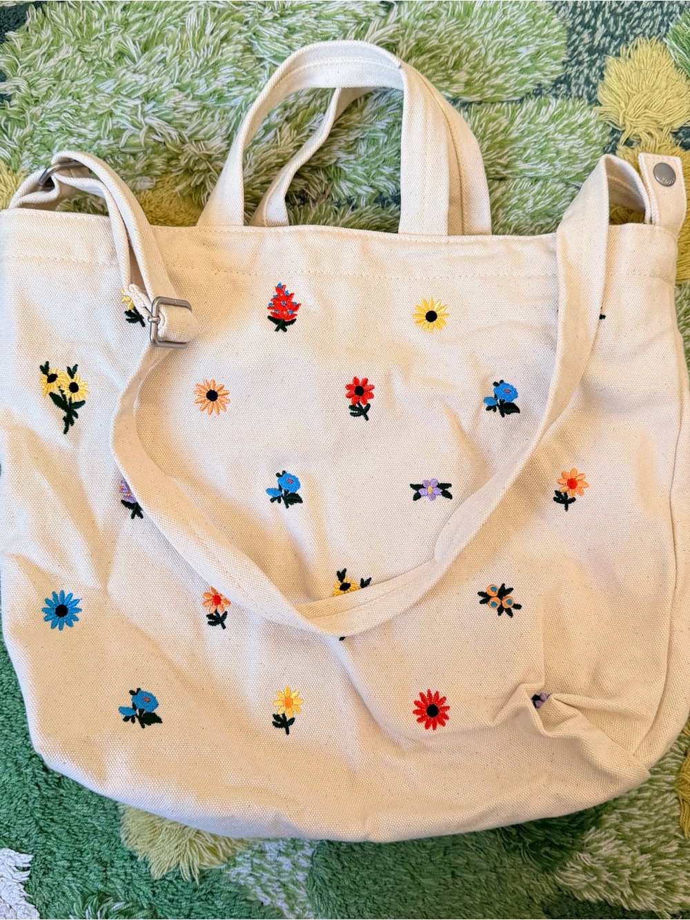 Baggu floral canvas tote bag